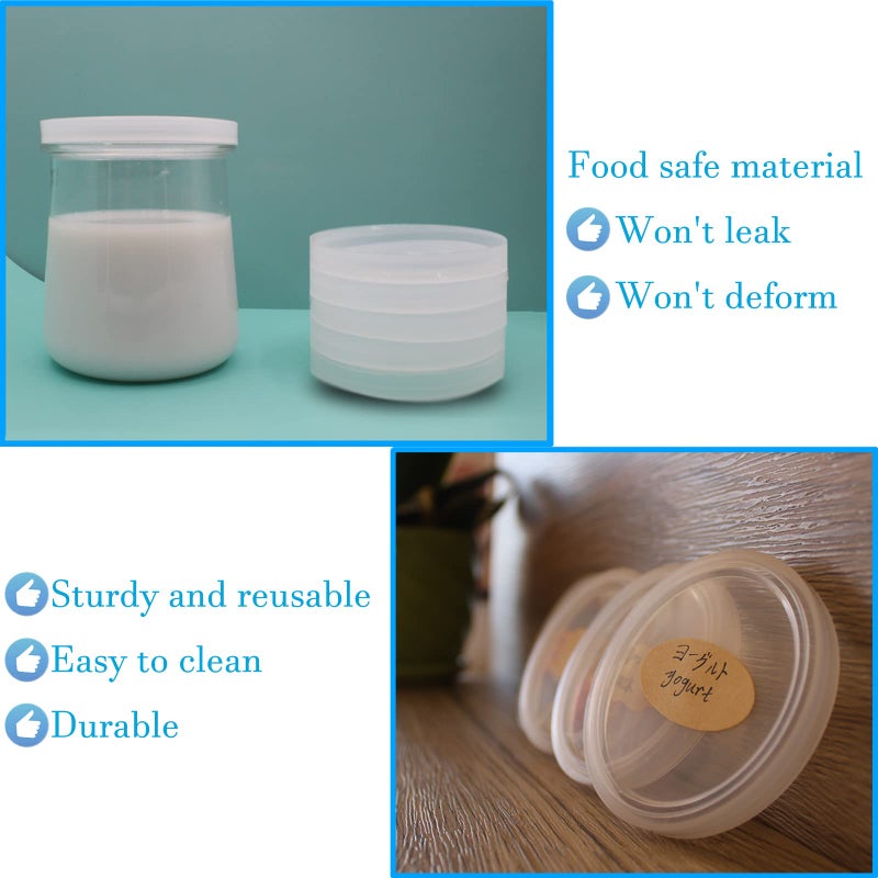 gocola Yogurt Jar Lids for Oui - 12 Pack Lids for Oui  Yogurt Container Lids Clear Plastic - Image 2